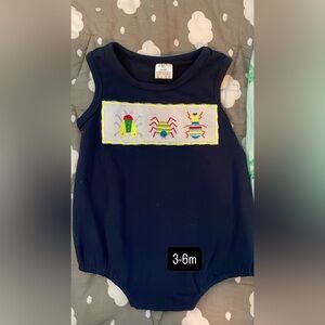 Kids Navy Tank Top romper with Bug Design